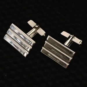 Swank silver toned French cuff links